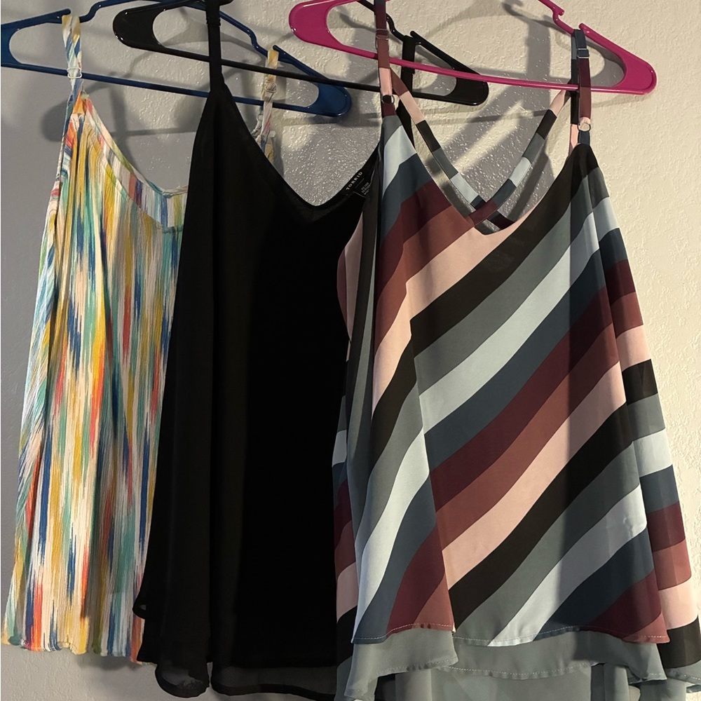 Torrid Black and multicolored Asymmetrical Camisole Top bundle/lot